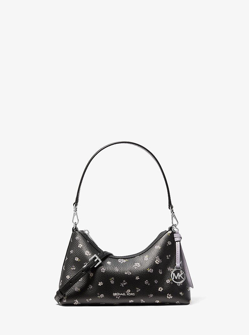 Michael Kors Sammy Small Floral Printed Convertible Crossbody Bag Black