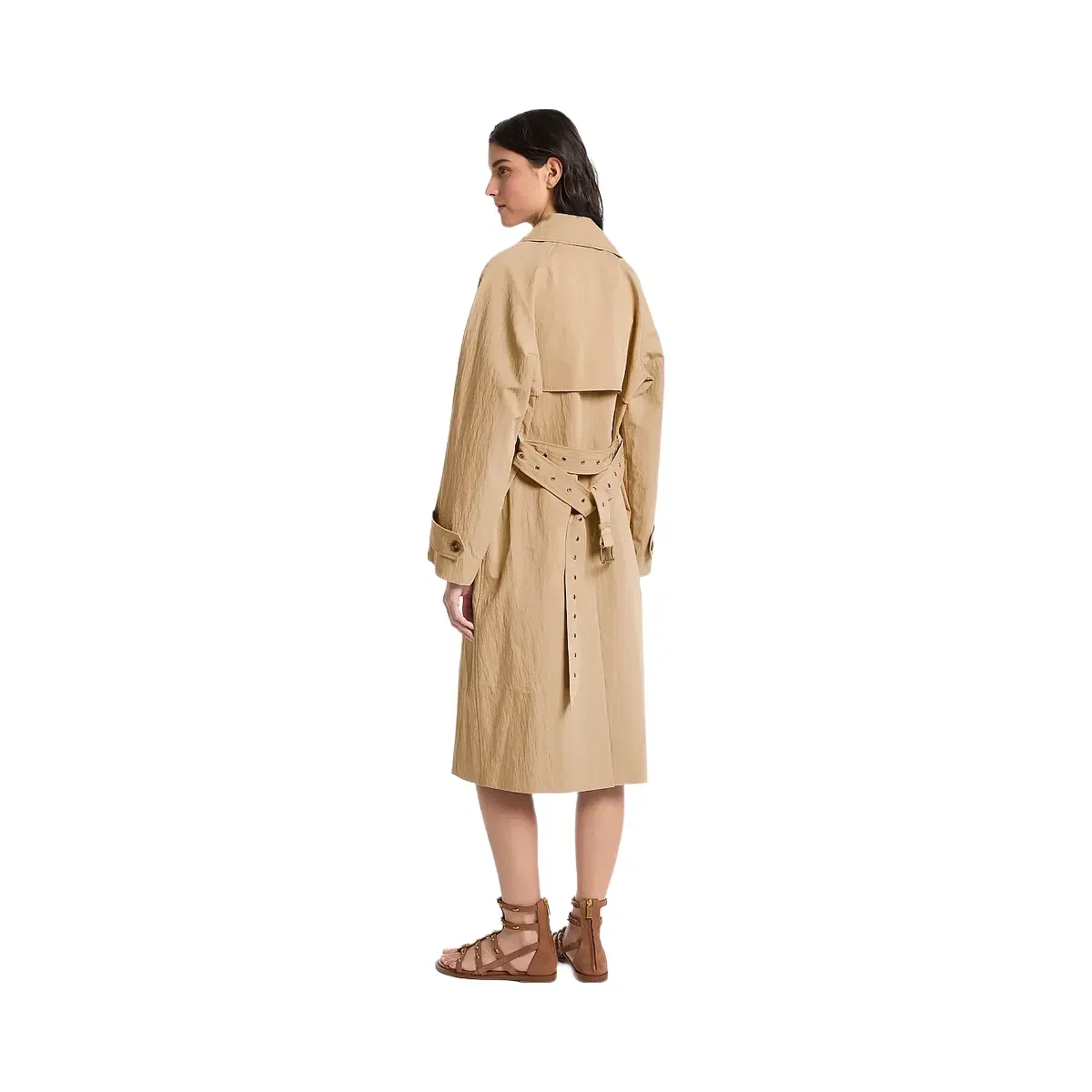 Michael Kors Oversized Washed Cotton and Nylon Trench Coat Khaki