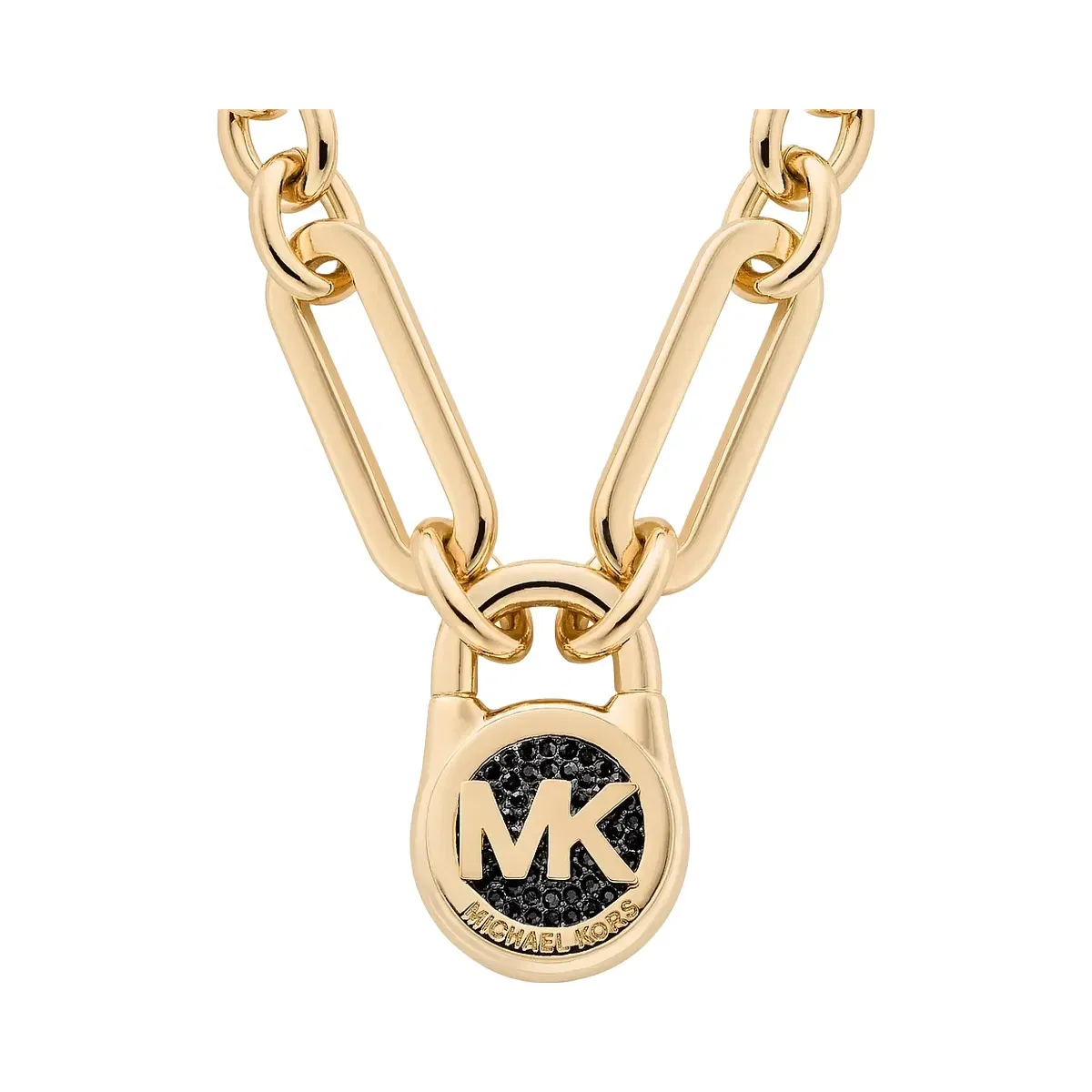 Michael Kors Pavé Lock Necklace Gold