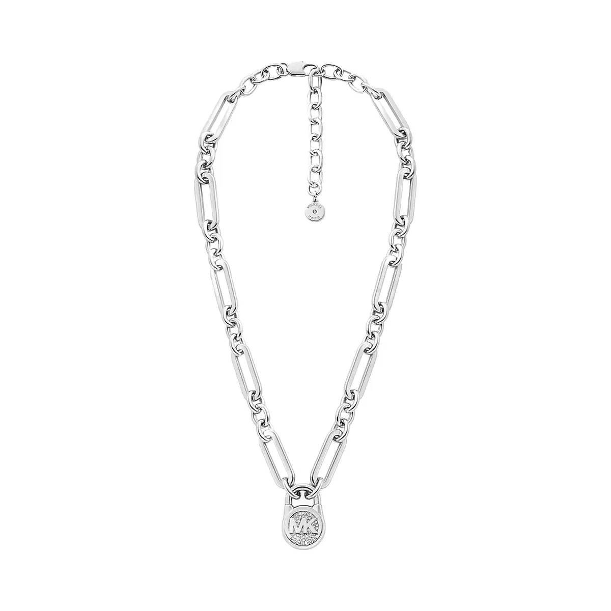 Michael Kors Pavé Lock Necklace Silver