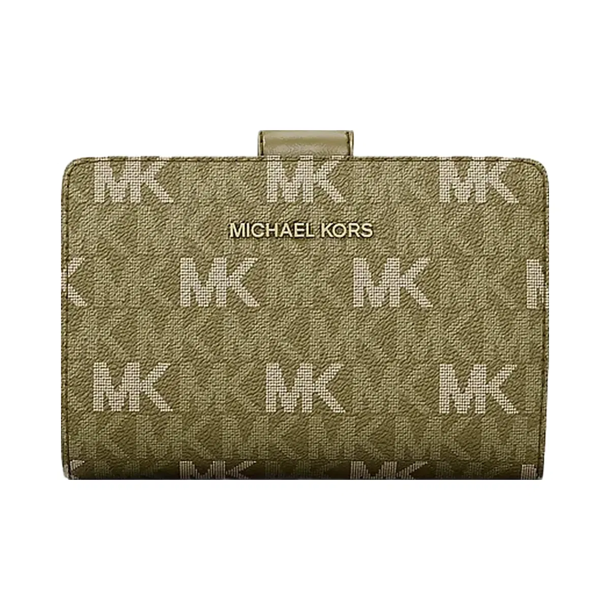 Michael Kors Jet Set Travel Medium Signature Logo Billfold Wallet Oregano