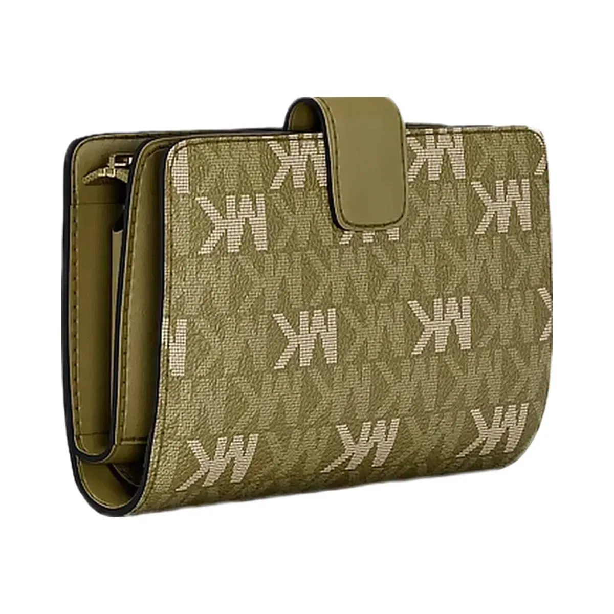 Michael Kors Jet Set Travel Medium Signature Logo Billfold Wallet Oregano