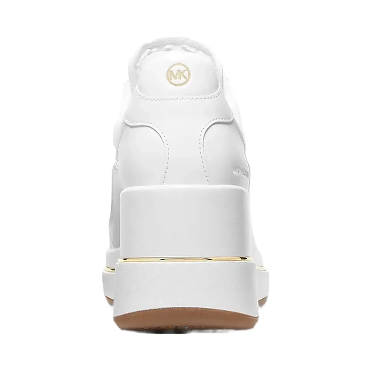 Michael Kors Emmy Leather and Mesh Wedge Trainer Optic White