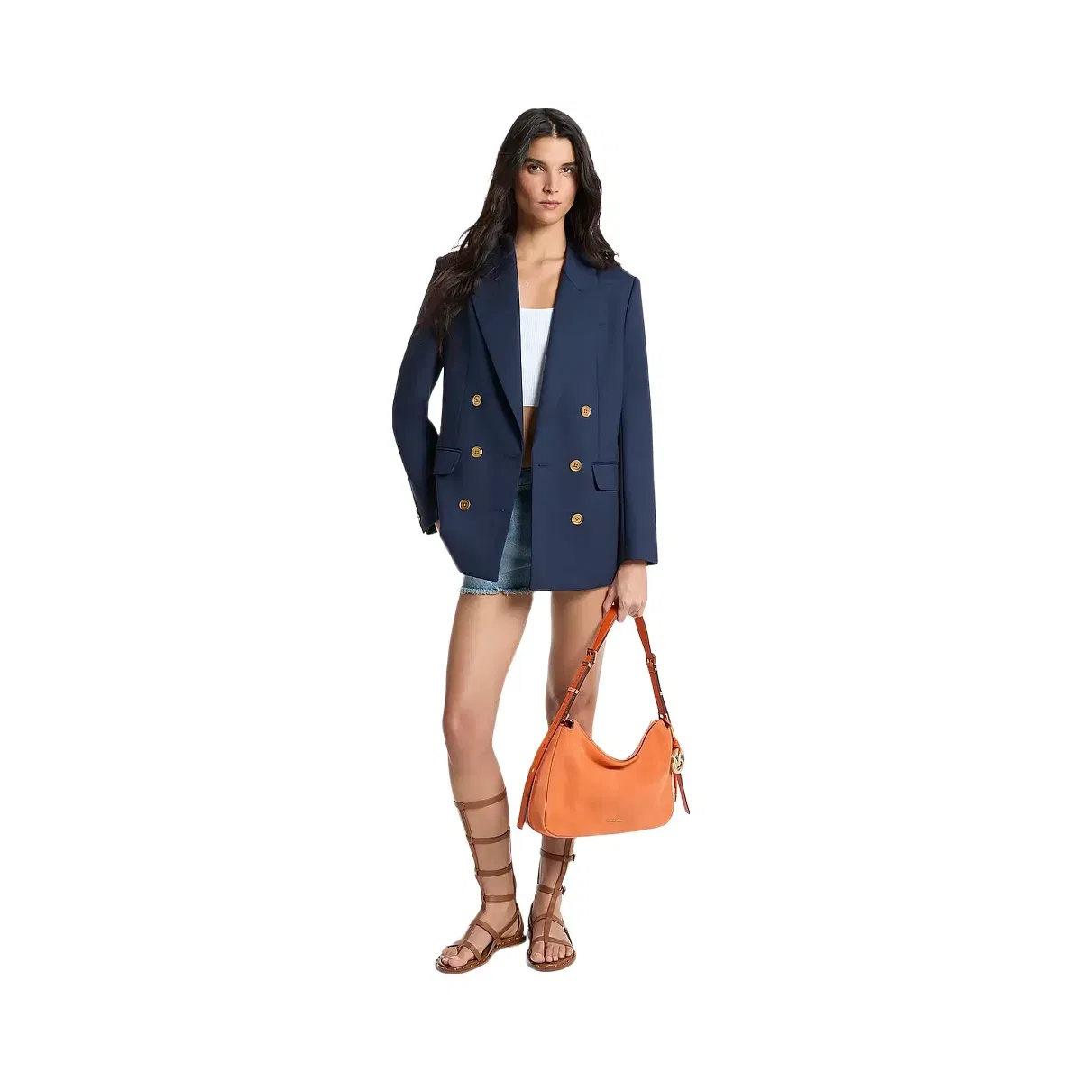 Michael Kors Oversized Crepe Blazer Midnightblue