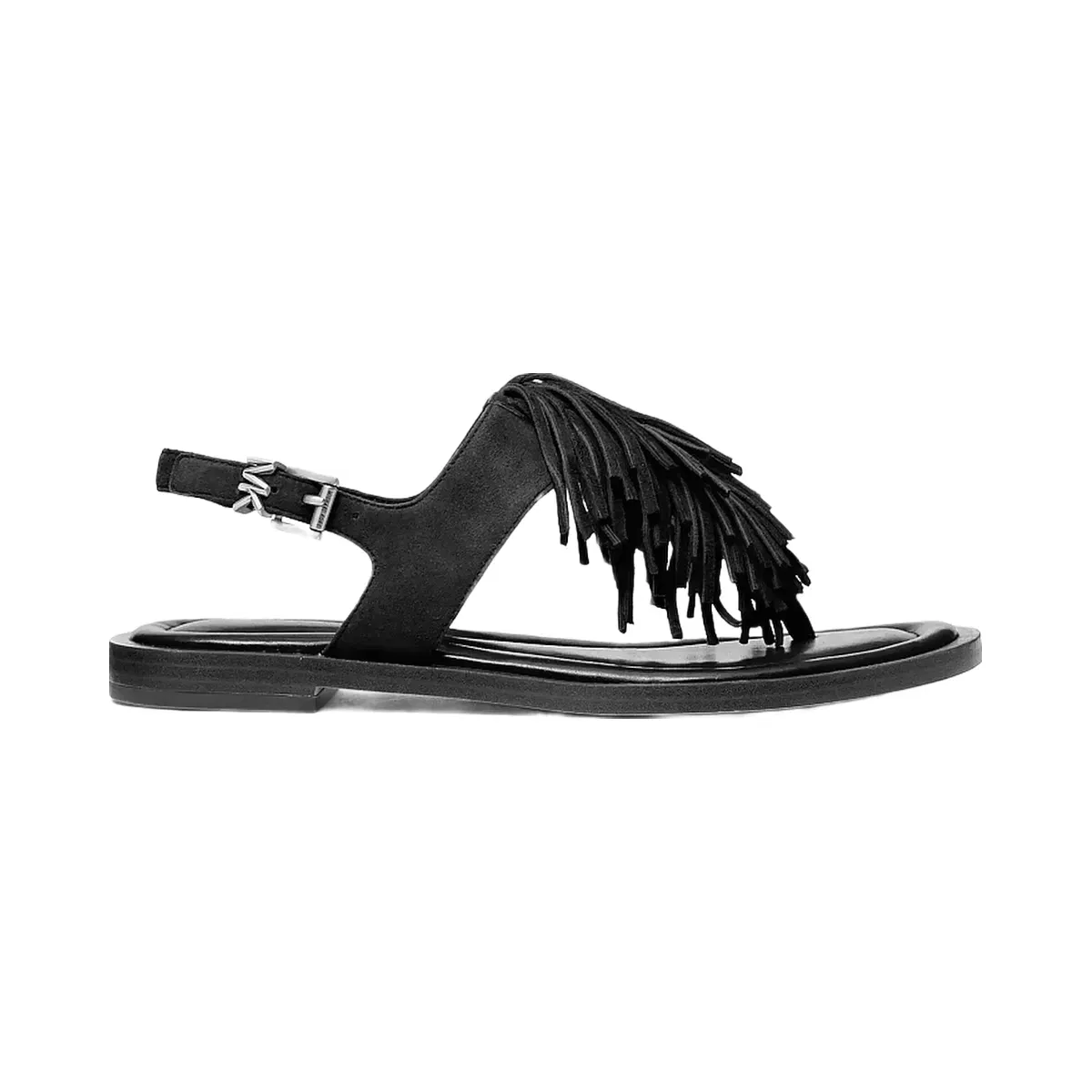 Michael Kors Indra Fringed Suede Sandal Black