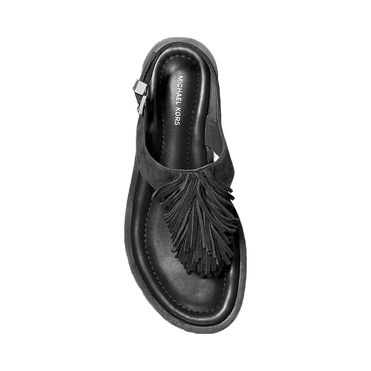 Michael Kors Indra Fringed Suede Sandal Black