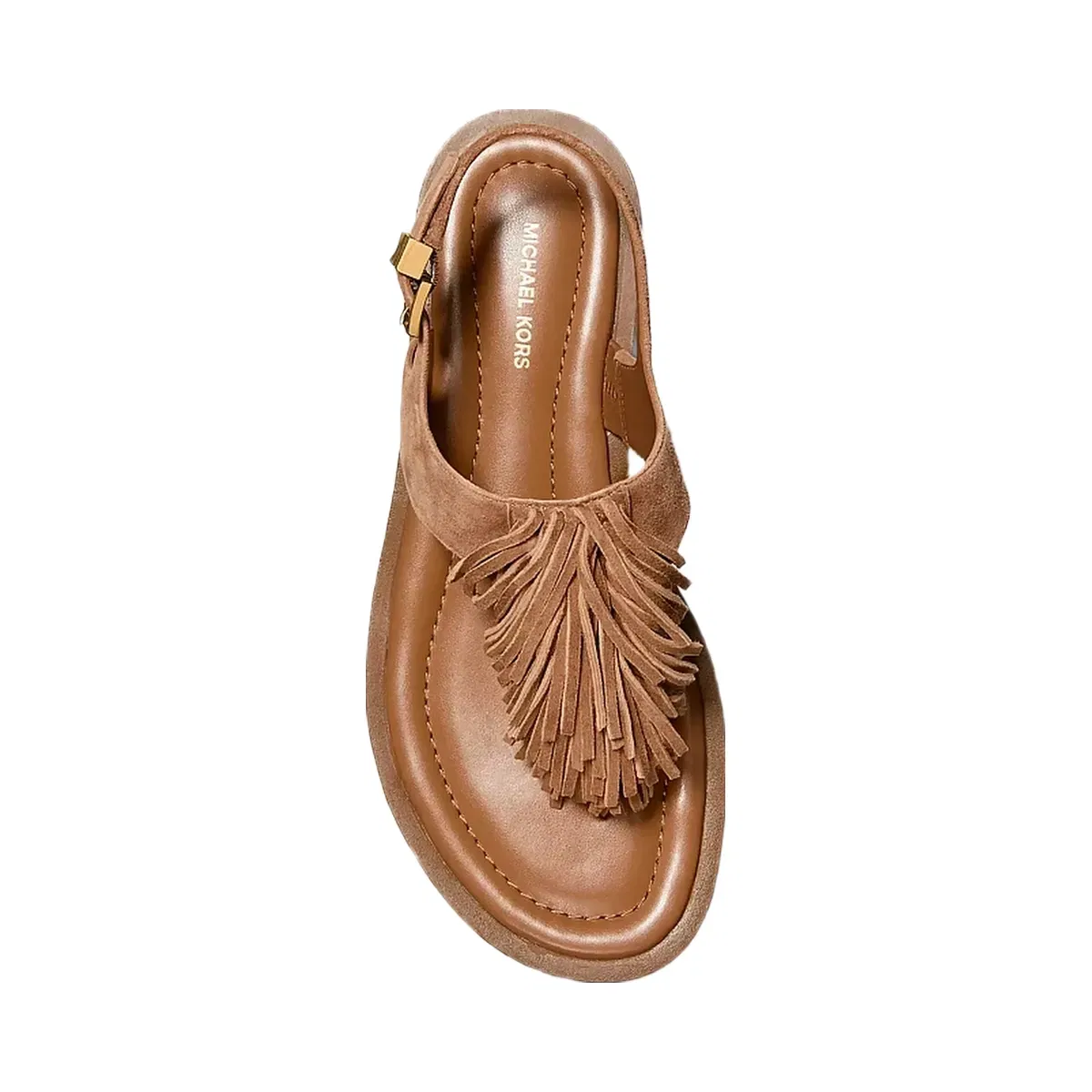 Michael Kors Indra Fringed Suede Sandal Luggage