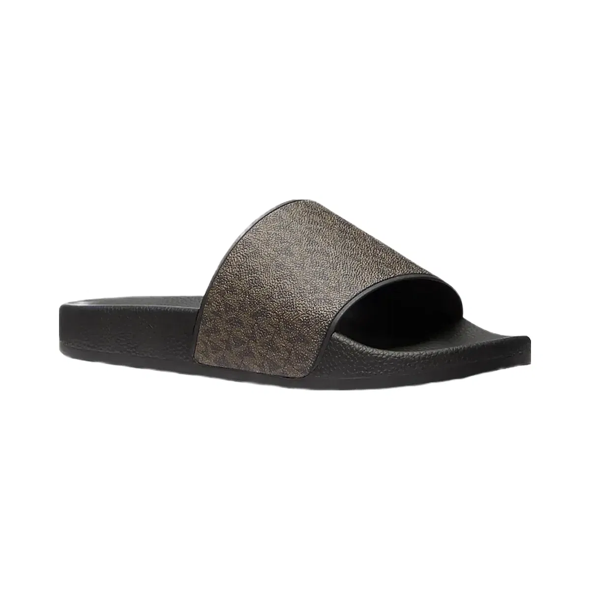Michael Kors Dawson Signature Logo Slide Sandal Brown/Blk