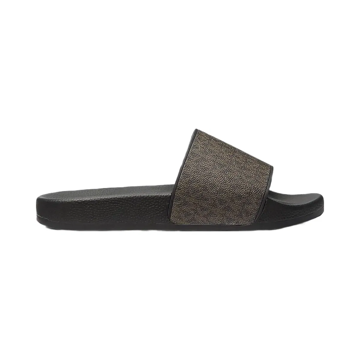Michael Kors Dawson Signature Logo Slide Sandal Brown/Blk