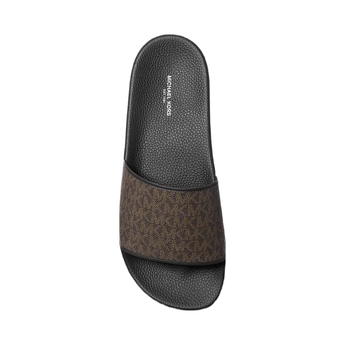 Michael Kors Dawson Signature Logo Slide Sandal Brown/Blk