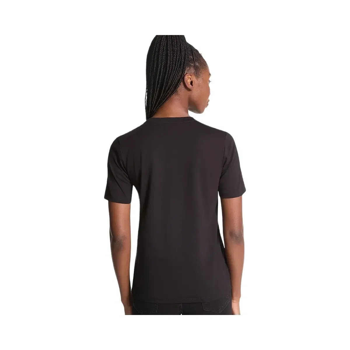 Michael Kors Studded Logo Charm Organic Cotton Jersey T-Shirt Black