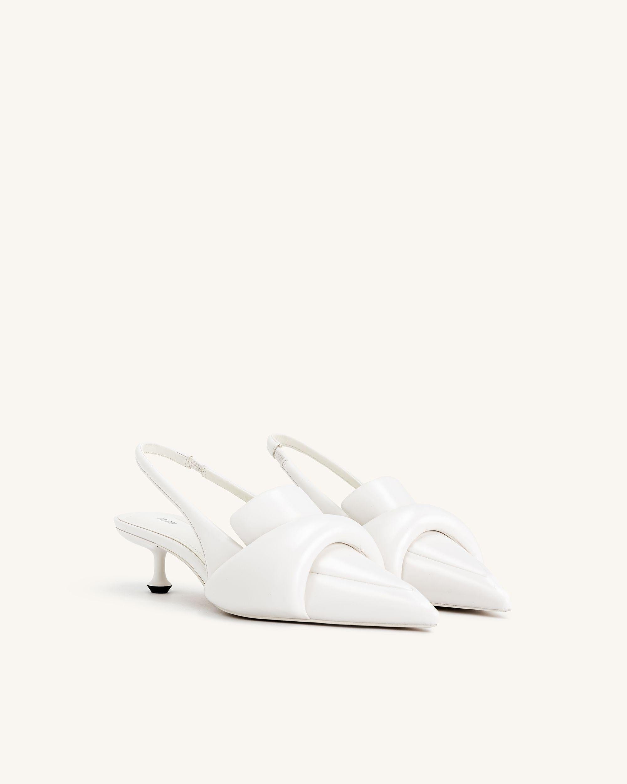 Jw Pei Carla Soft Padded Kitten Heel Pumps White