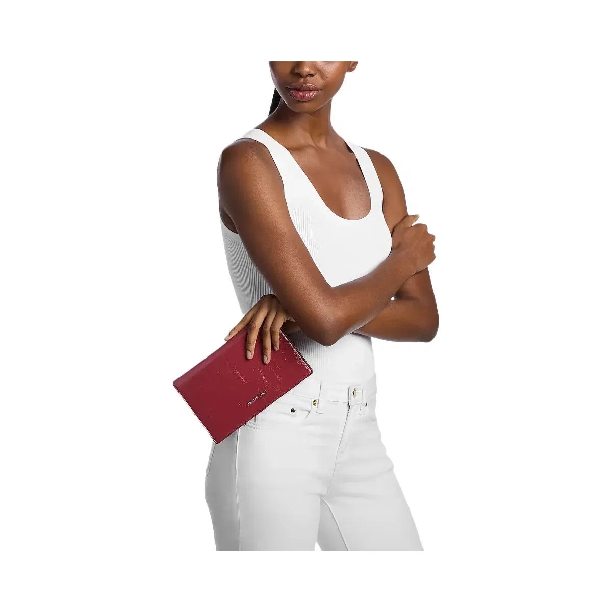 Michael Kors Jet Set Travel Small 2-in-1 Clutch Maroon