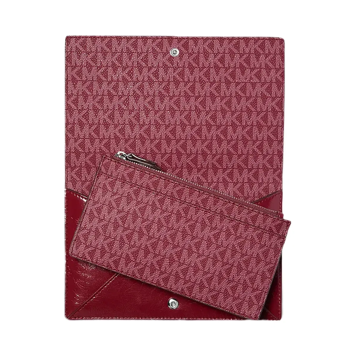 Michael Kors Jet Set Travel Small 2-in-1 Clutch Maroon