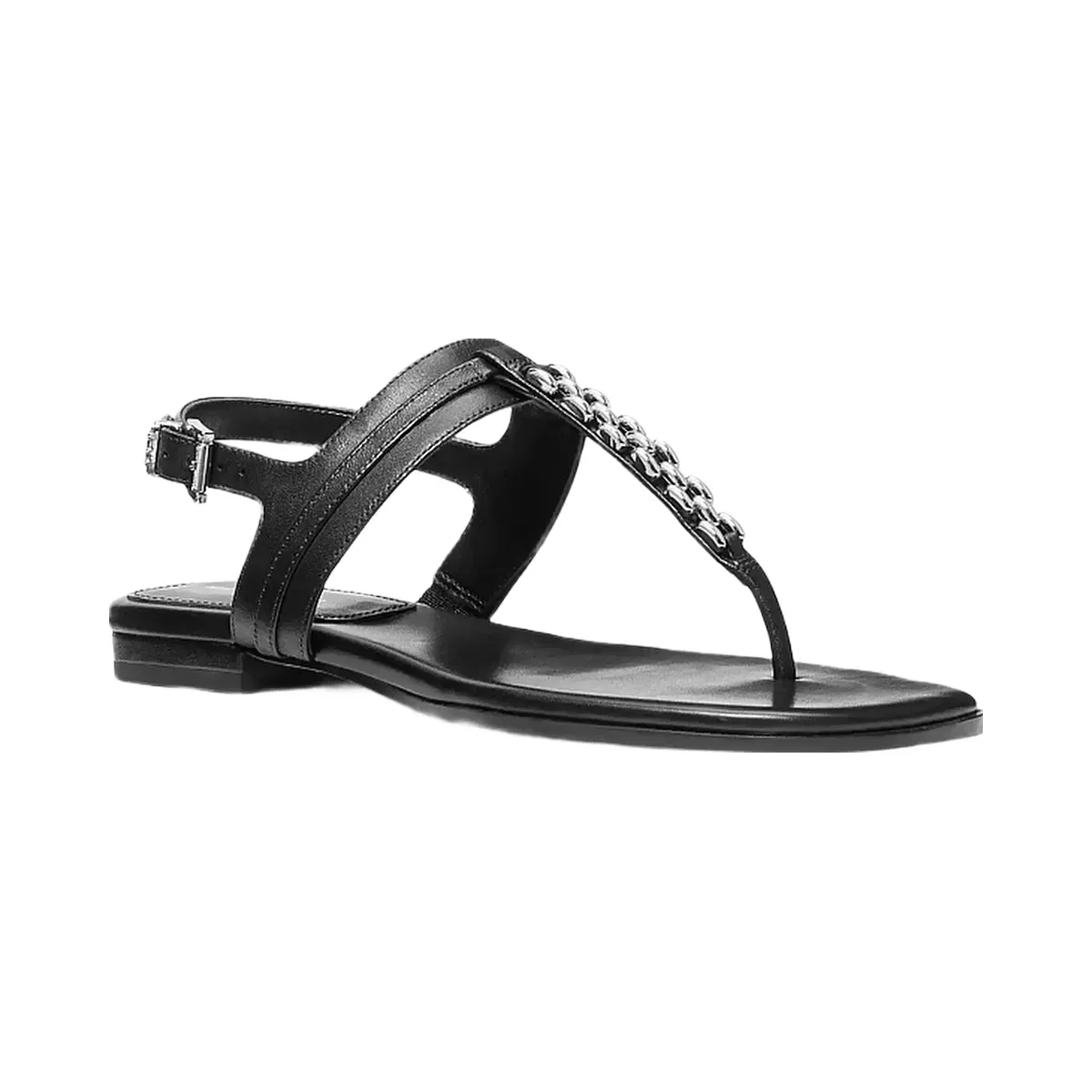 Michael Kors Marcia Embellished Leather Sandal Black