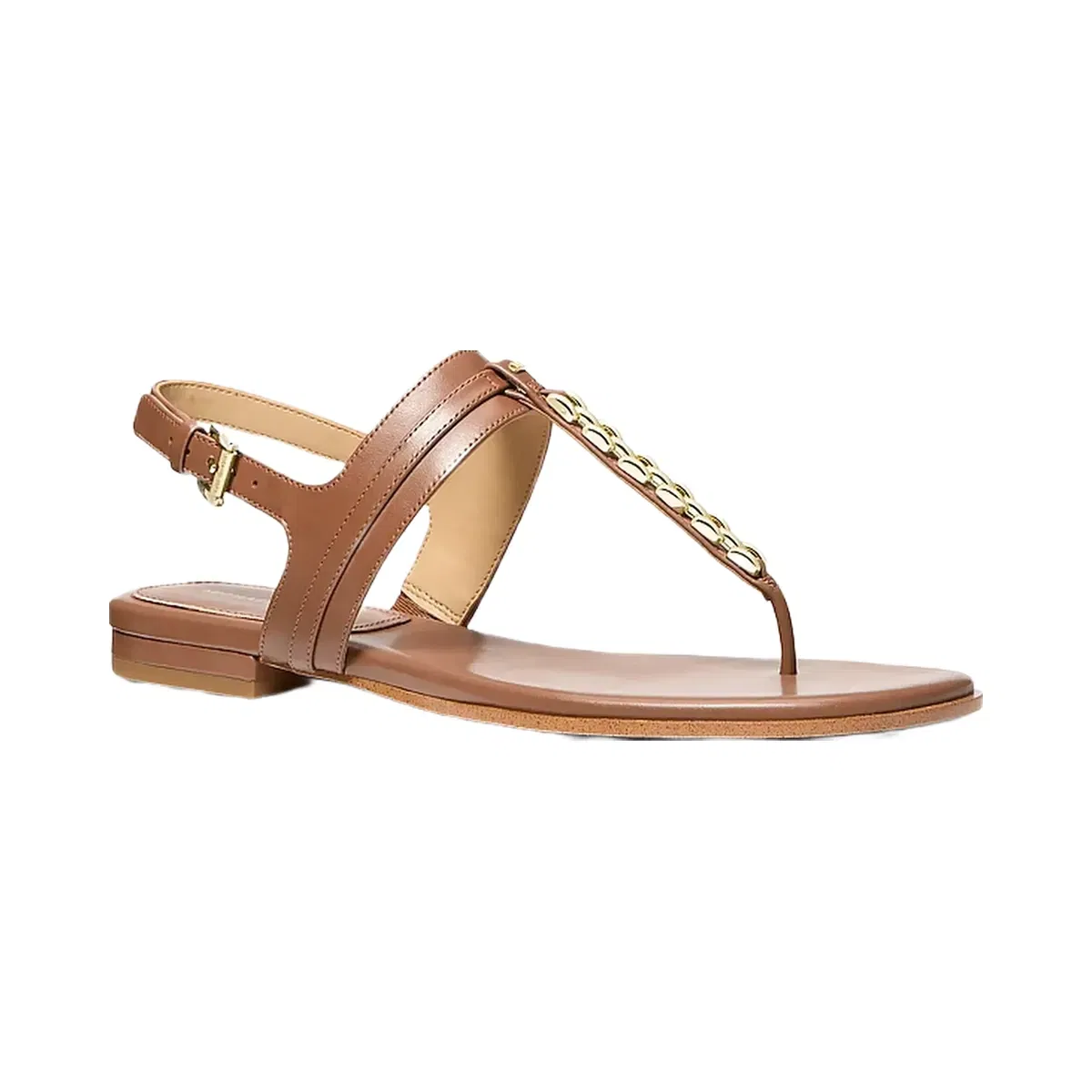 Michael Kors Marcia Embellished Leather Sandal Luggage
