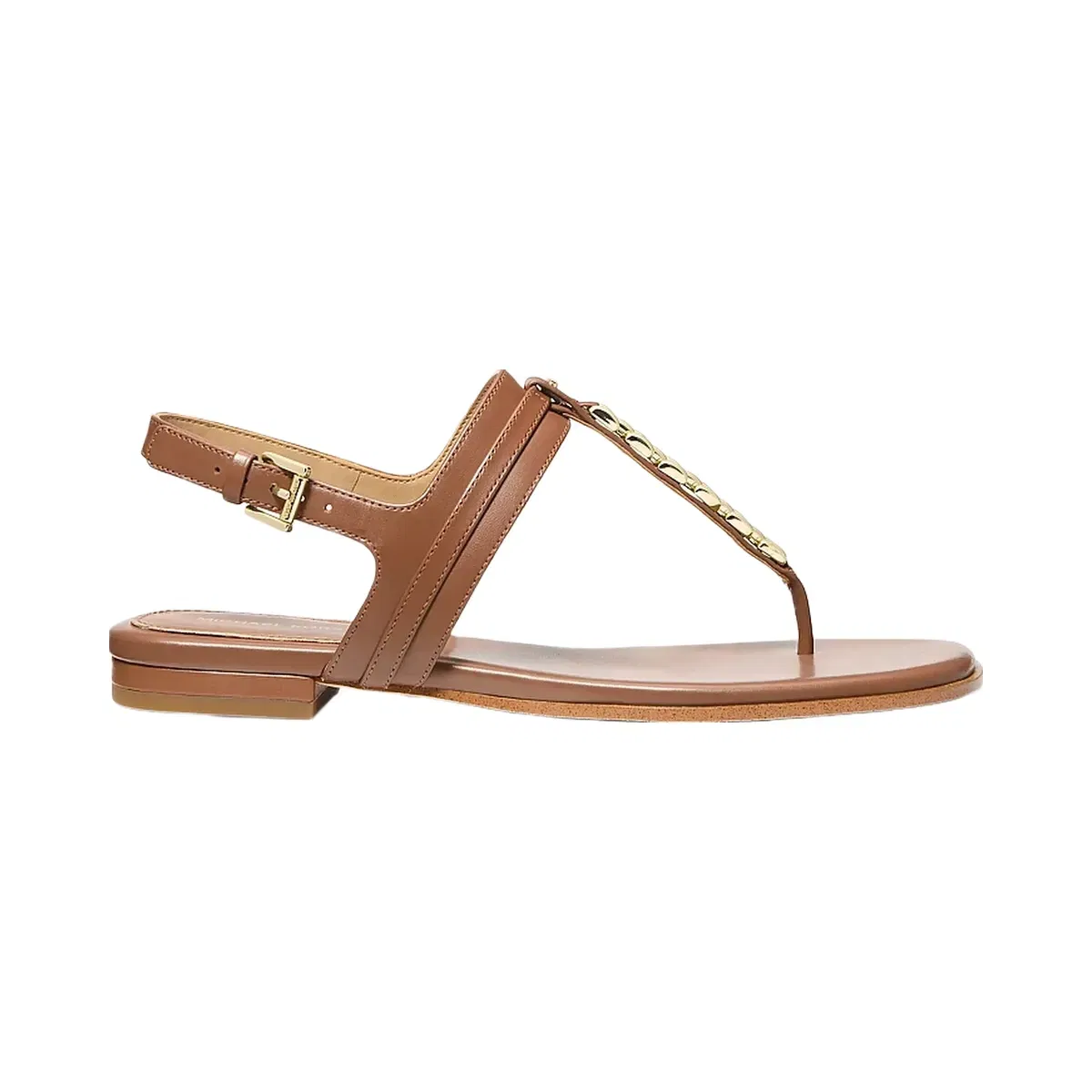 Michael Kors Marcia Embellished Leather Sandal Luggage
