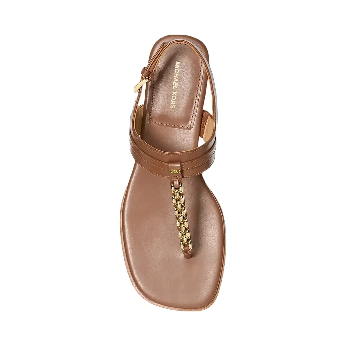 Michael Kors Marcia Embellished Leather Sandal Luggage