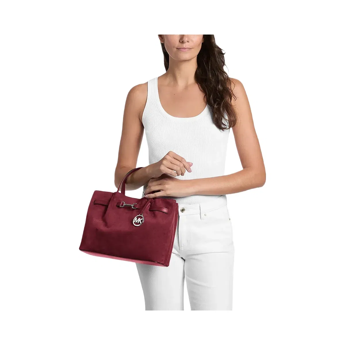 Michael Kors Carson Medium Satchel Maroon