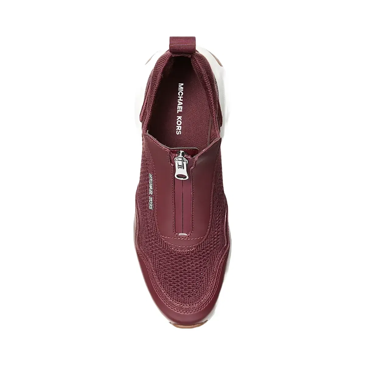 Michael Kors Zuma Mixed-Media Trainer Oxblood