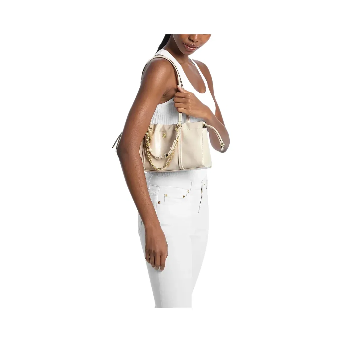 Michael Kors Matilda Small Cinched Shoulder Bag Lt Cream