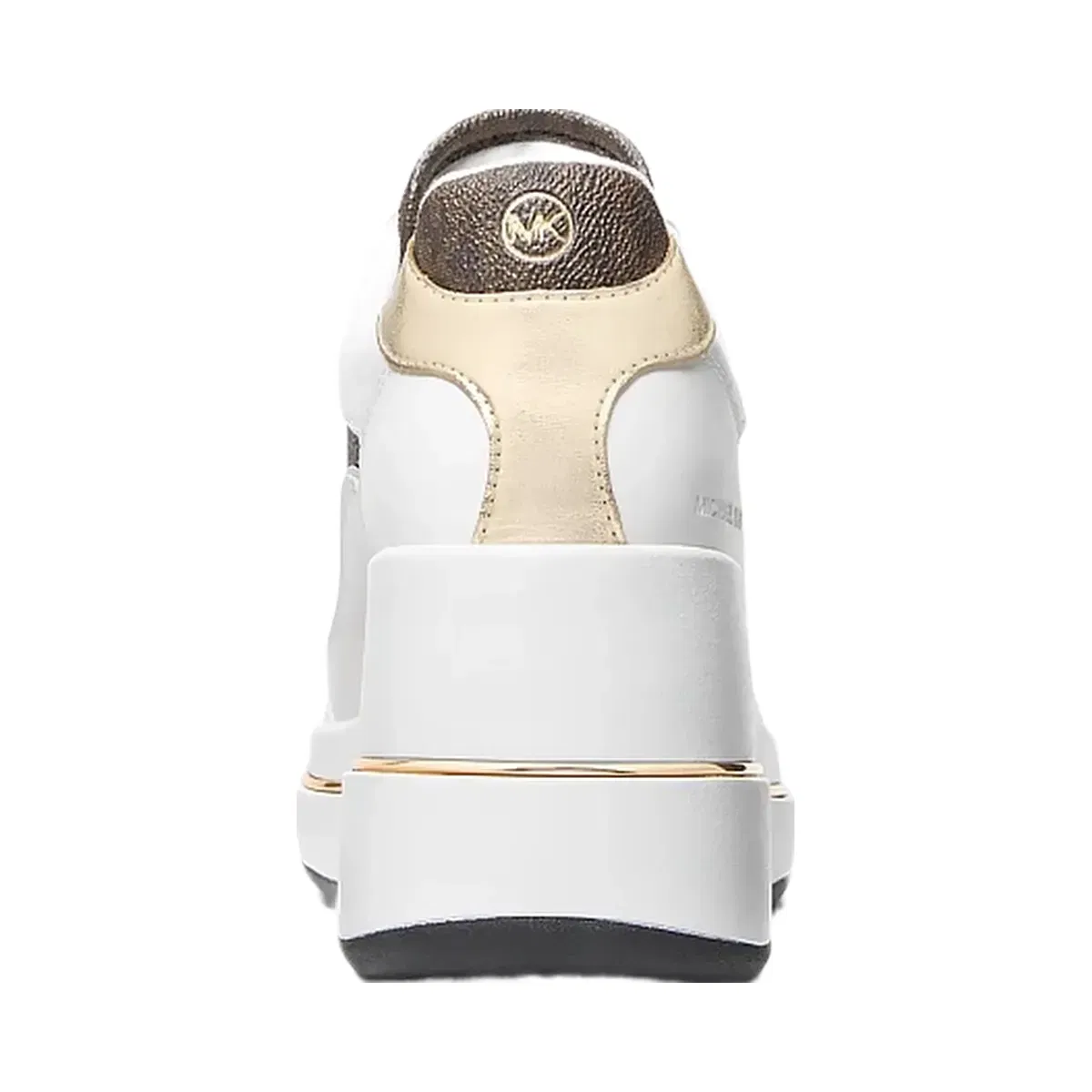 Michael Kors Emmy Signature Logo and Leather Wedge Trainer Brown
