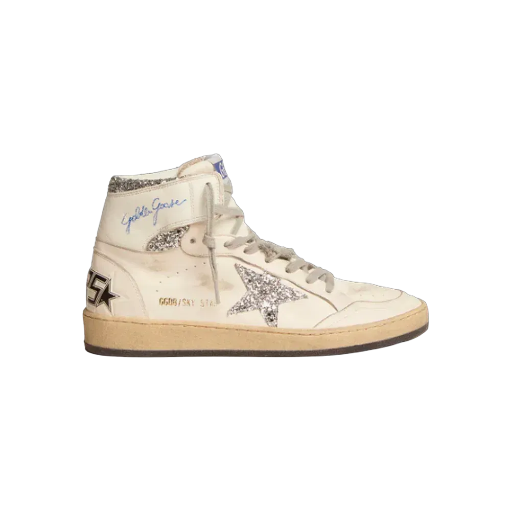 Golden Goose Sky-Star With Signature On The Ankle And Silver Inserts