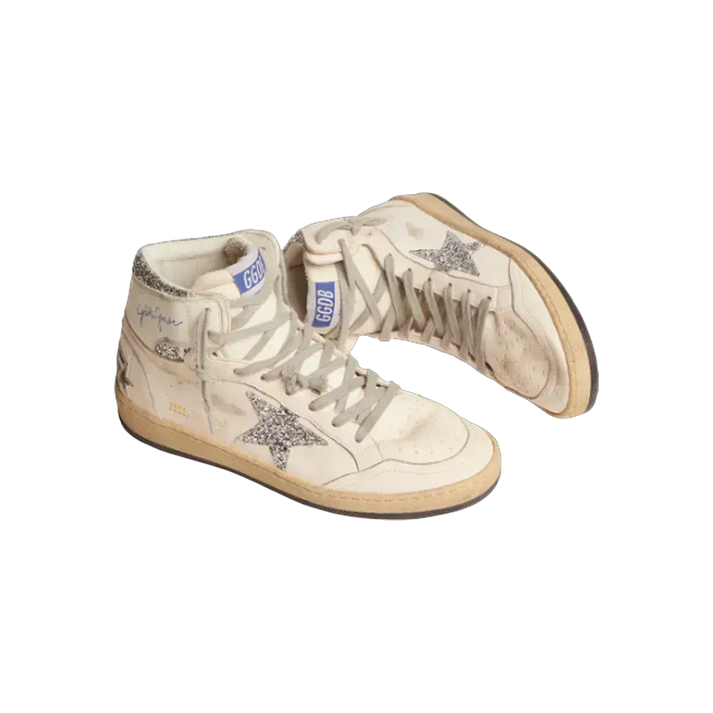 Golden Goose Sky-Star With Signature On The Ankle And Silver Inserts