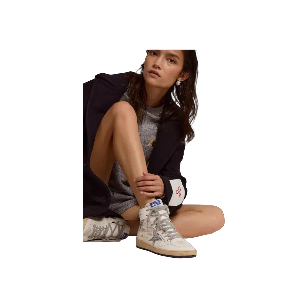 Golden Goose Sky-Star With Signature On The Ankle And Silver Inserts