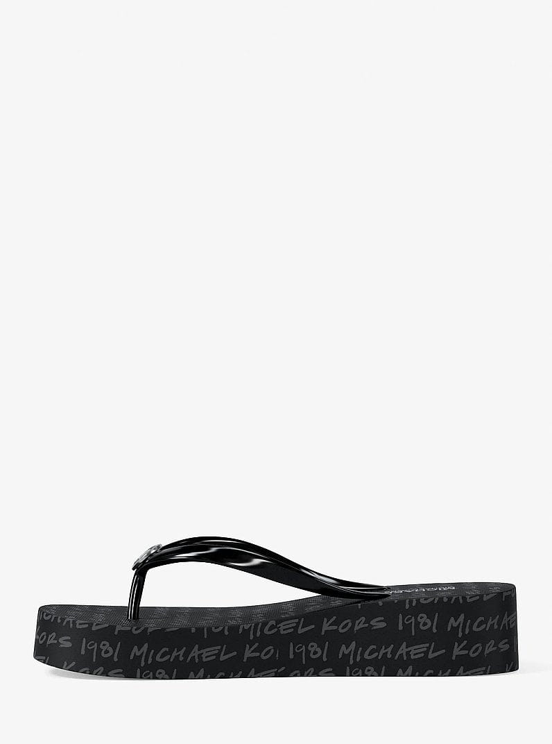 Michael Kors Bedford Logo Flip Flop Black