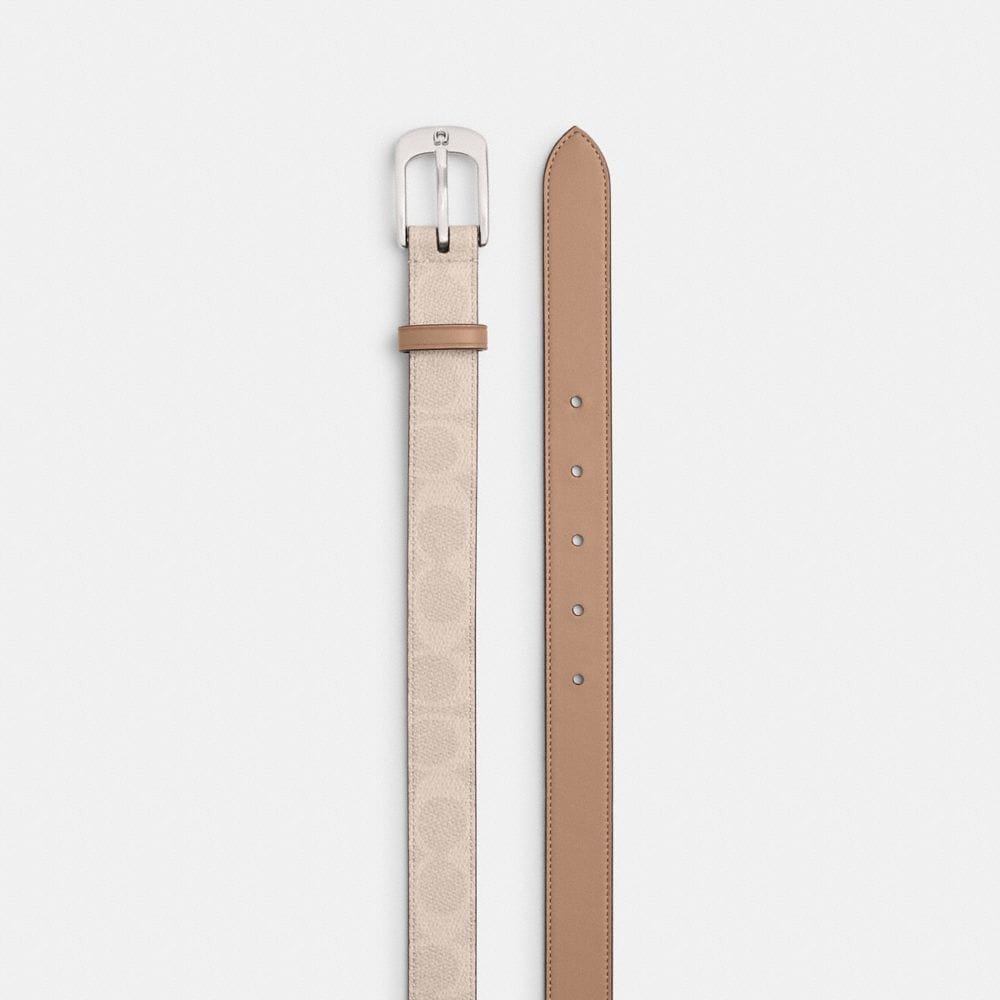 Coach C Harness Buckle Belt, 25 Mm Light Antique Nickel Sand Taupe