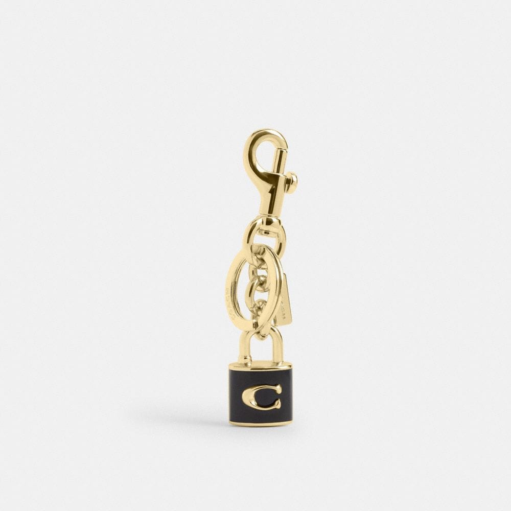 Coach Lock Bag Charm Gold Black