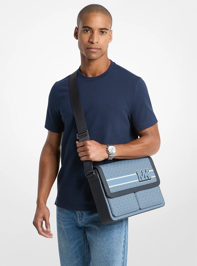 Pacey Embellished Signature Logo Messenger Bag