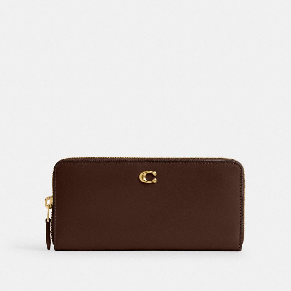 Coach Essential Slim Accordion Zip Wallet Brass Maple