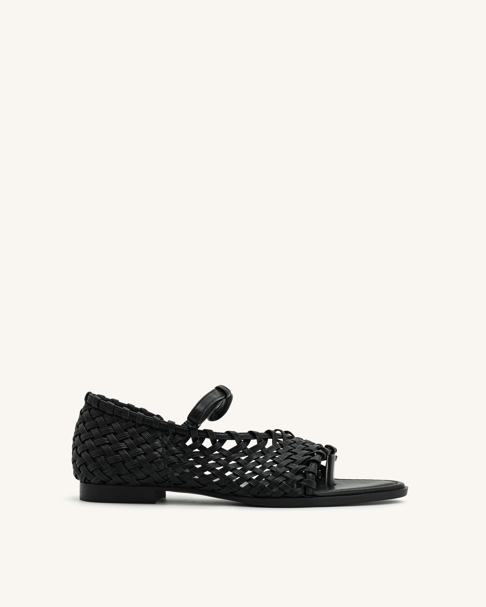 Jw Pei Jocelyn Weave Strap Flip Flops Black