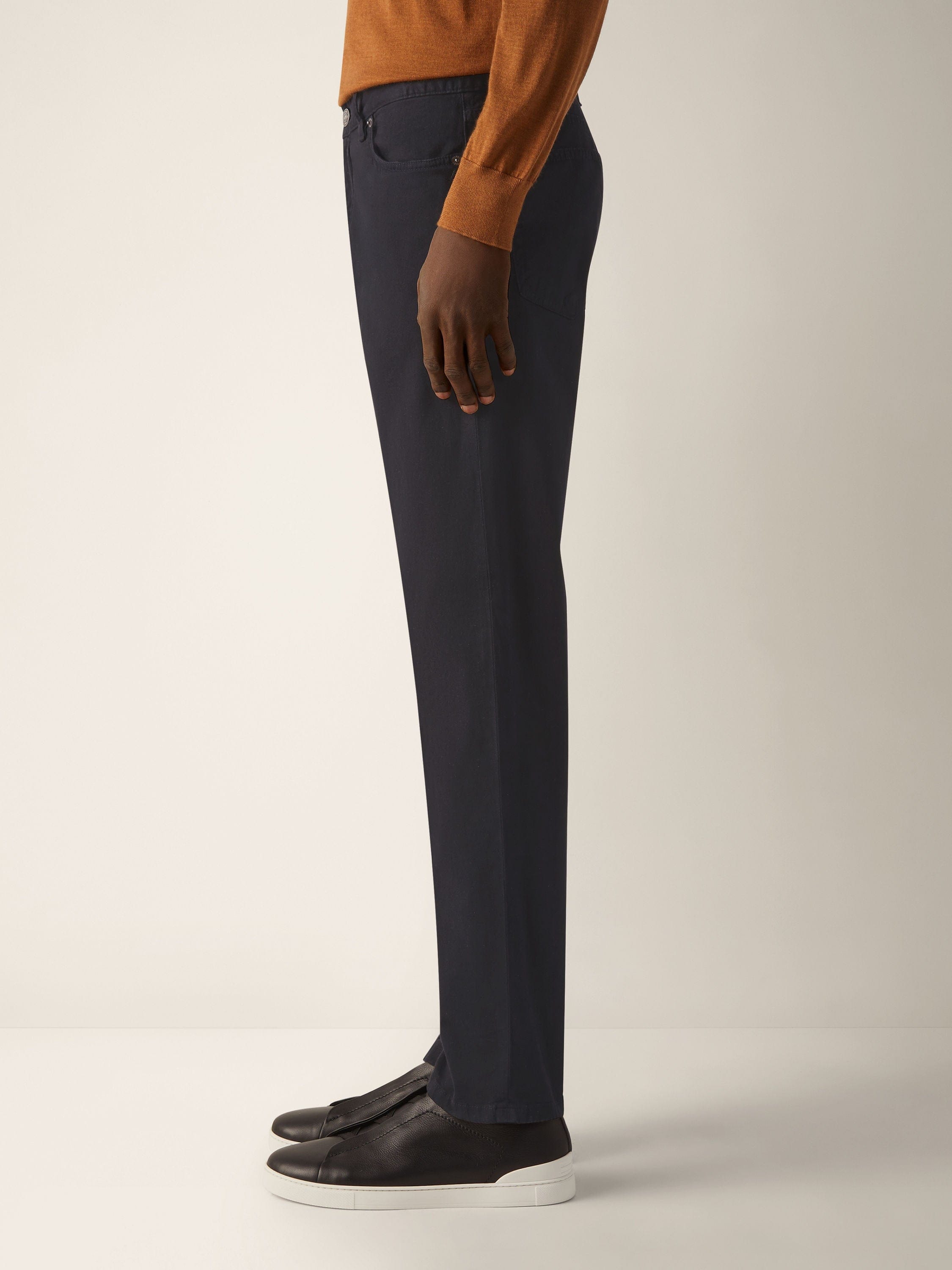 Zegna Navy Blue Stretch Cotton Roccia Pants