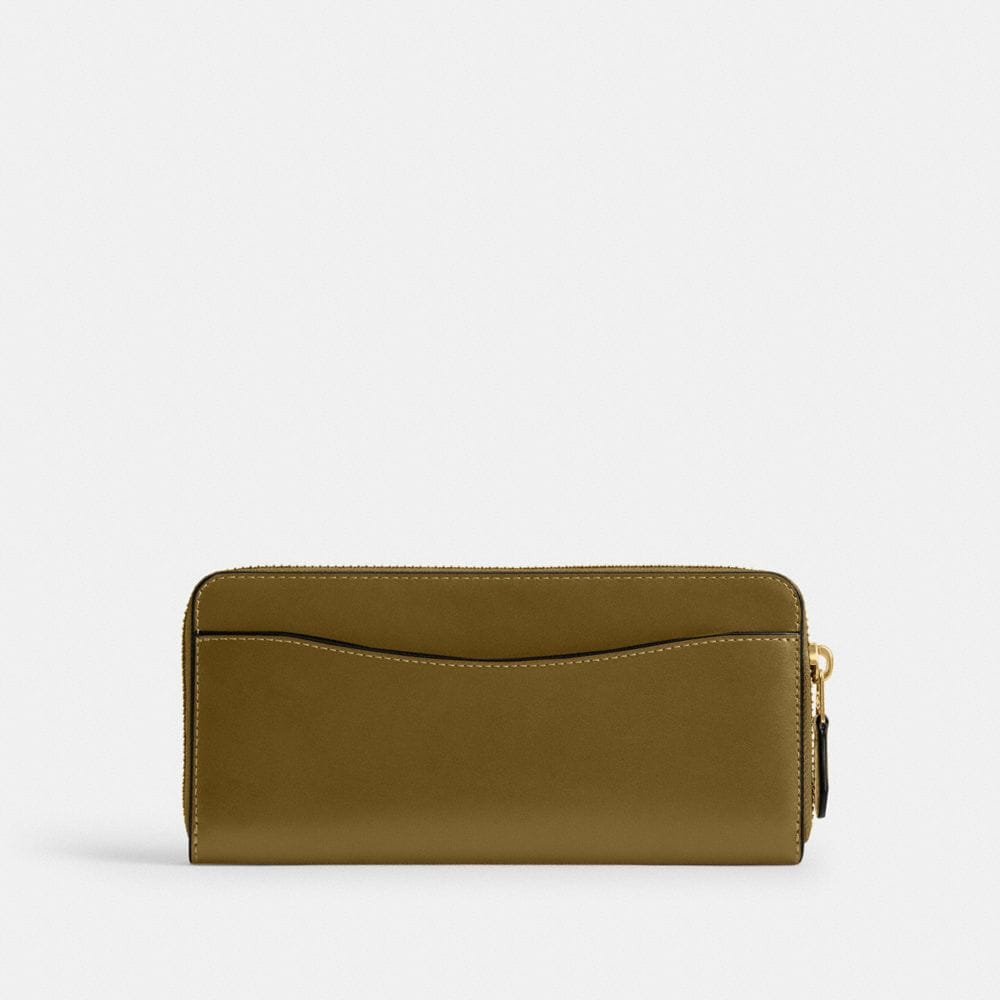 Coach New York Slim Accordion Zip Wallet Brass Muted Olive