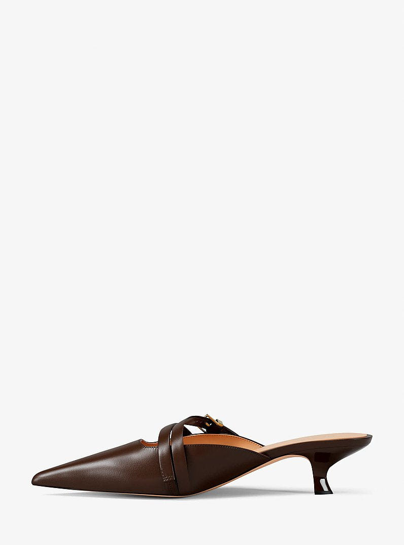 Michael Kors Yvette Kitten Mule NUTMEG