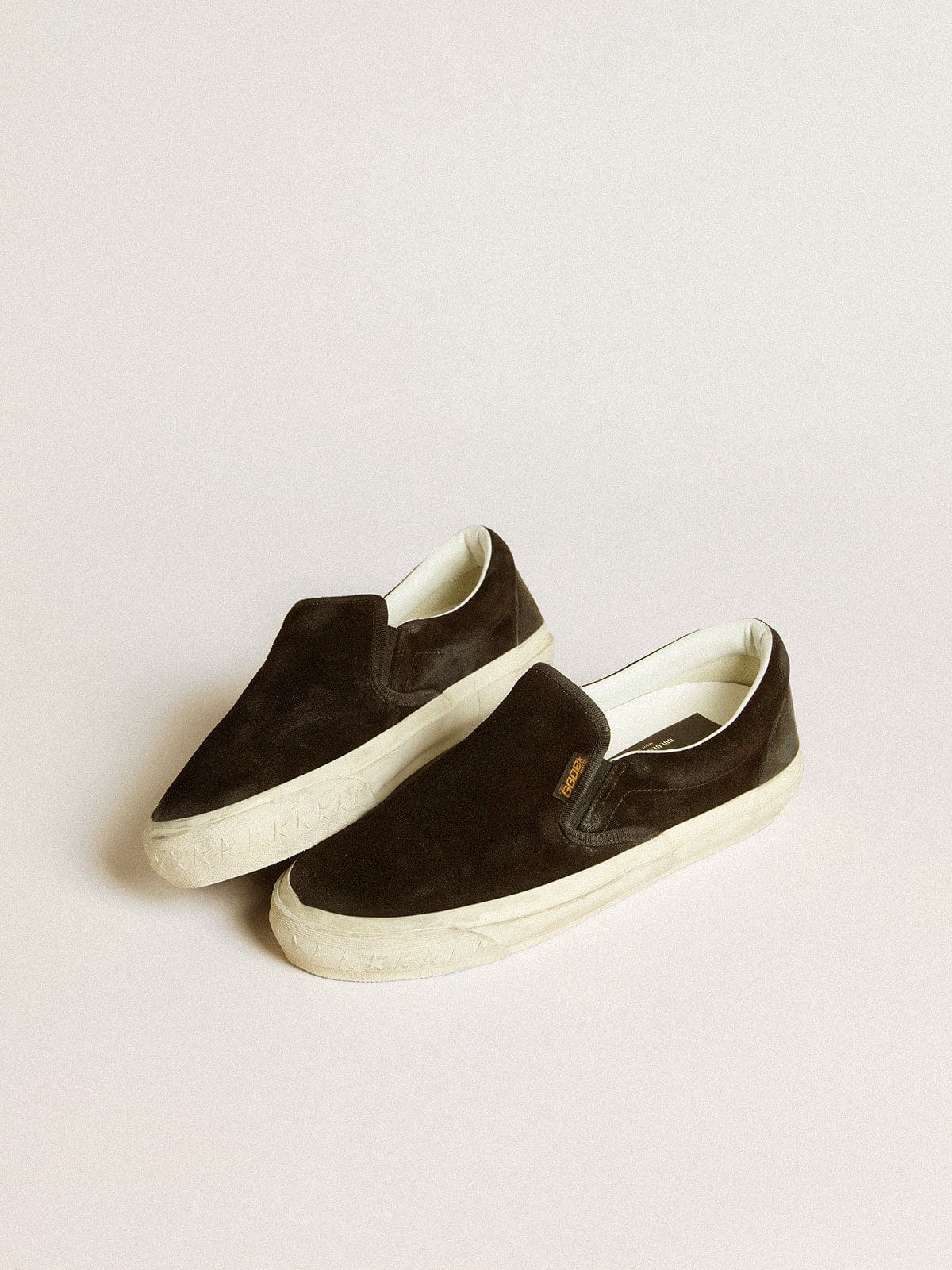 Golden Goose Womens Vce Penstar In Black Suede With Black Leather Heel Tab Womens
