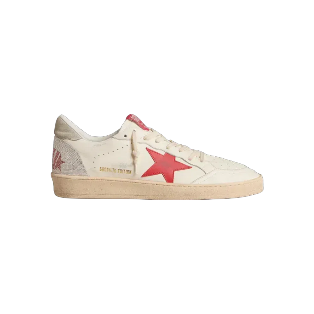 Golden Goose Ball Star With Red Leather Star And Red Swarovski Lettering