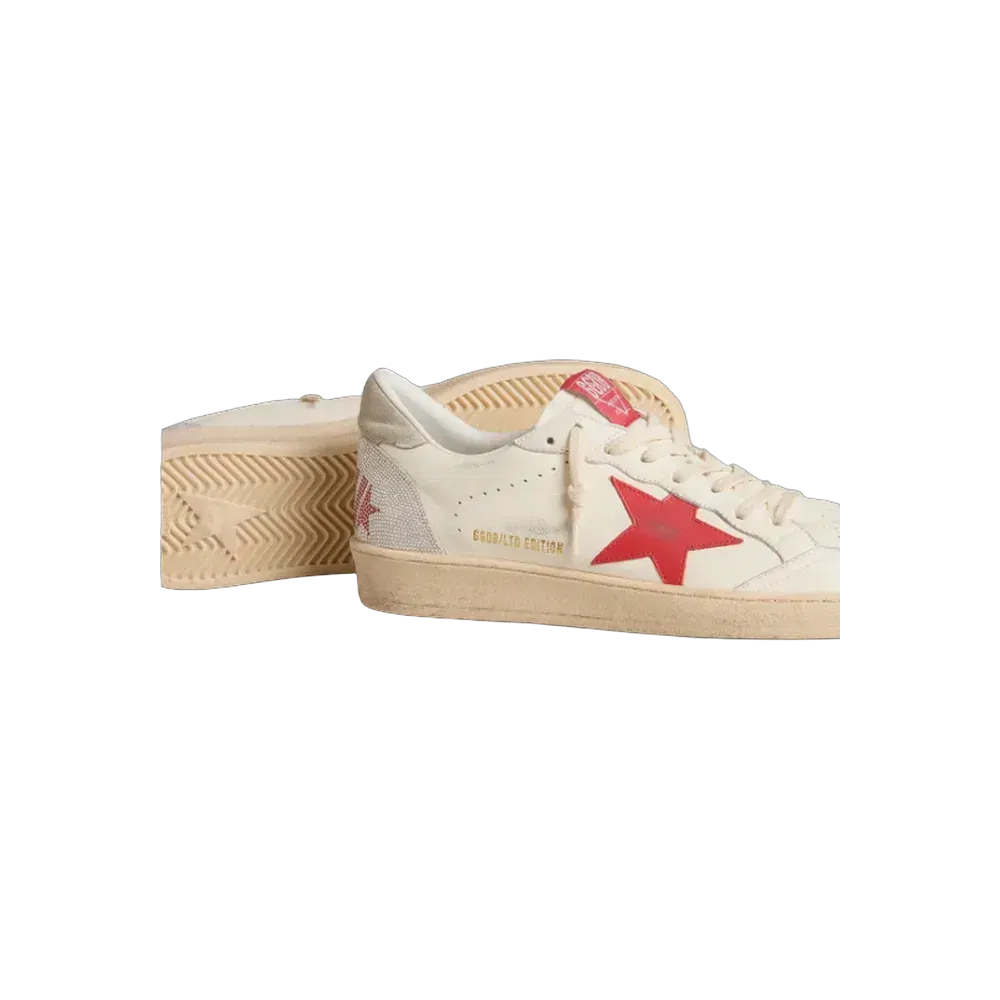 Golden Goose Ball Star With Red Leather Star And Red Swarovski Lettering