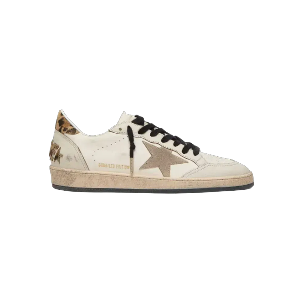 Golden Goose Ball Star Wishes With Suede Star And Leopard-Print Pony Skin Heel Tab