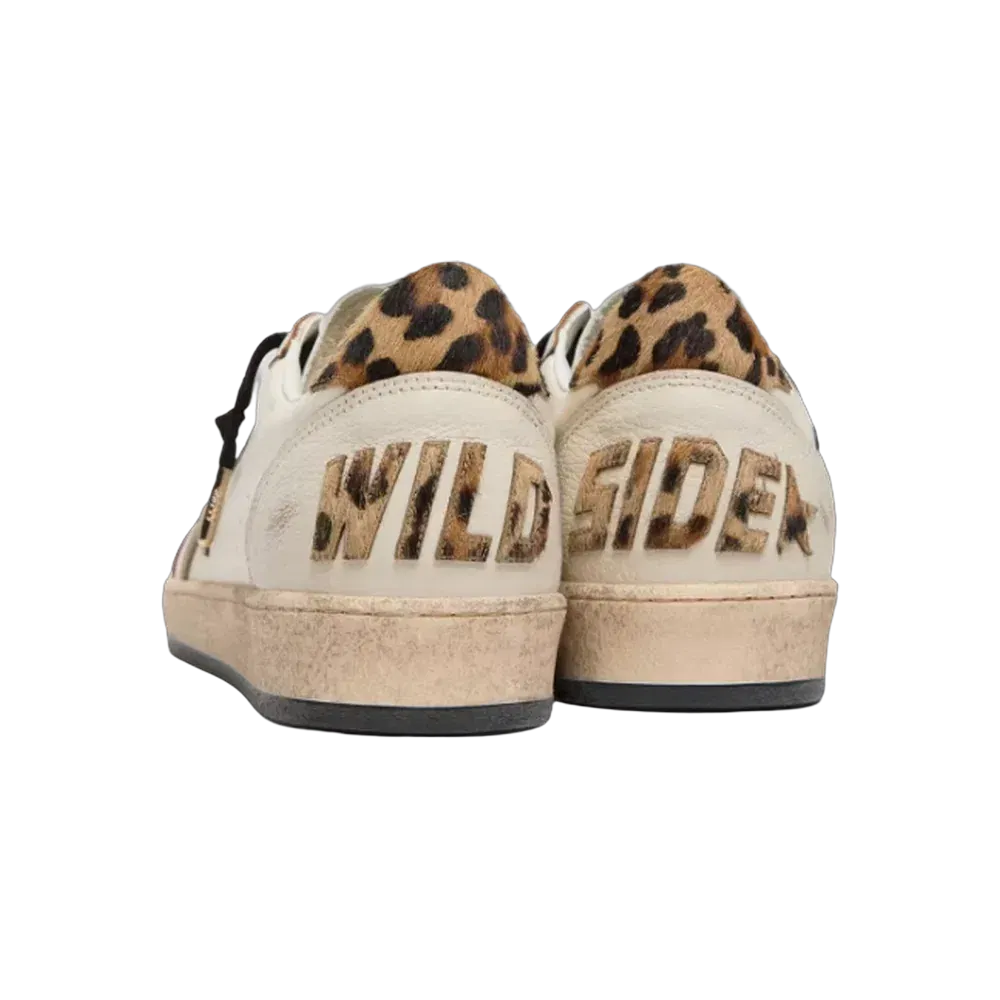 Golden Goose Ball Star Wishes With Suede Star And Leopard-Print Pony Skin Heel Tab