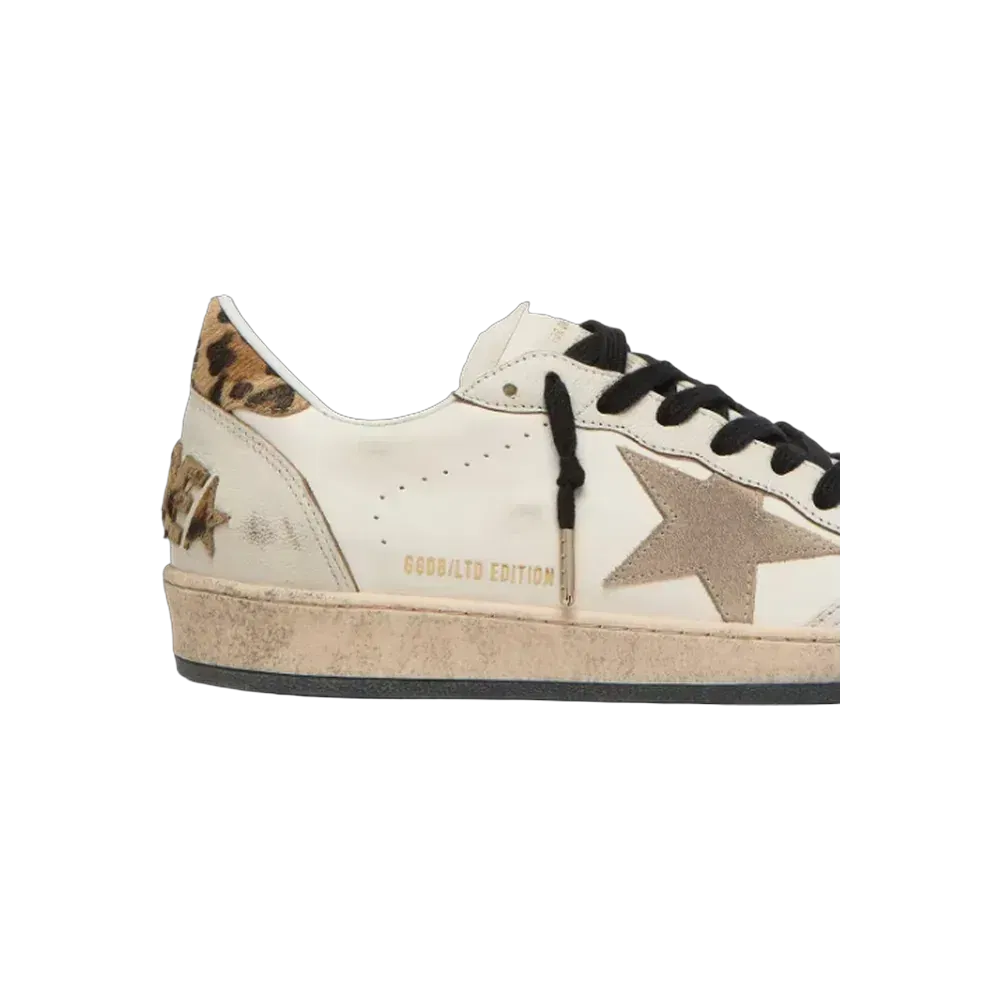 Golden Goose Ball Star Wishes With Suede Star And Leopard-Print Pony Skin Heel Tab
