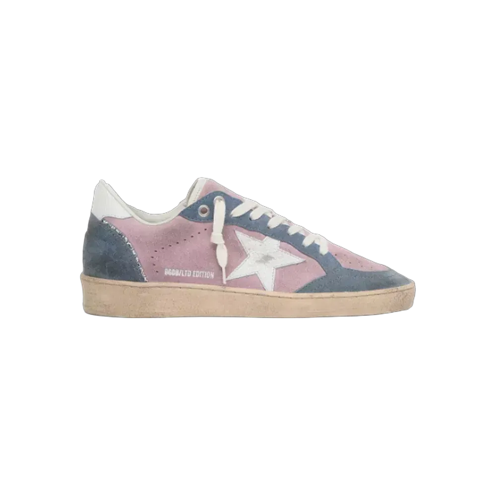 Golden Goose Ball Star LTD In Lilac Suede With White Star