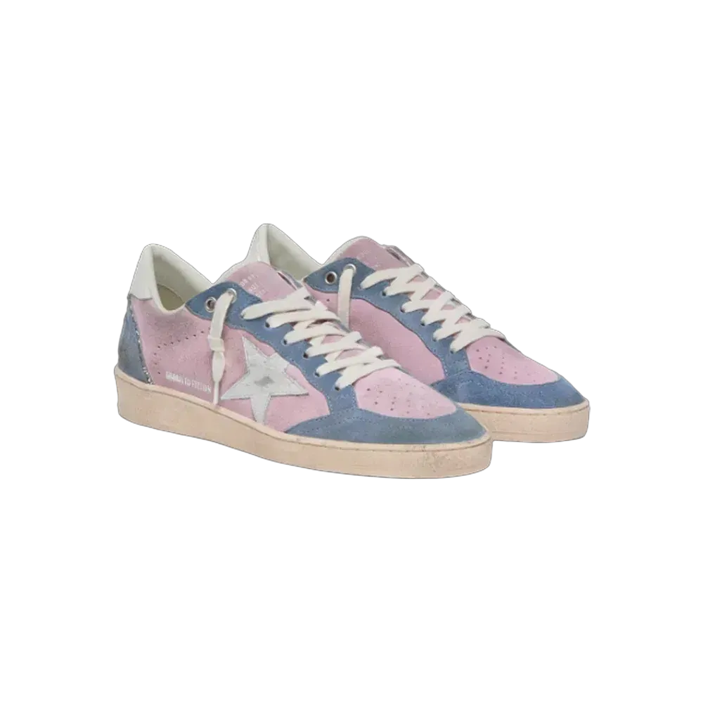Golden Goose Ball Star LTD In Lilac Suede With White Star
