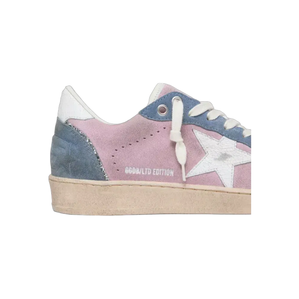 Golden Goose Ball Star LTD In Lilac Suede With White Star