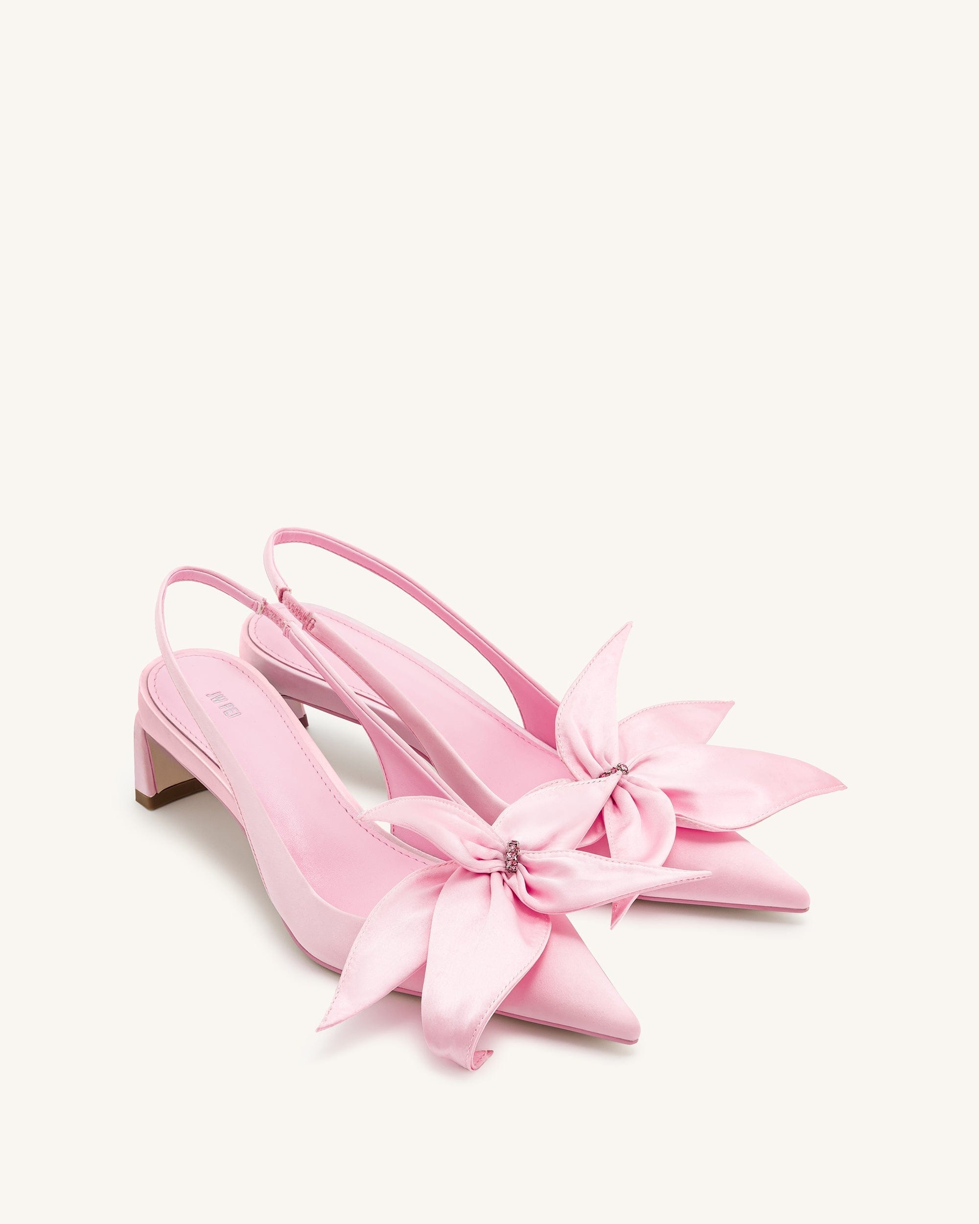 Jw Pei Queena Floral Appliques Slingback Pumps Pink