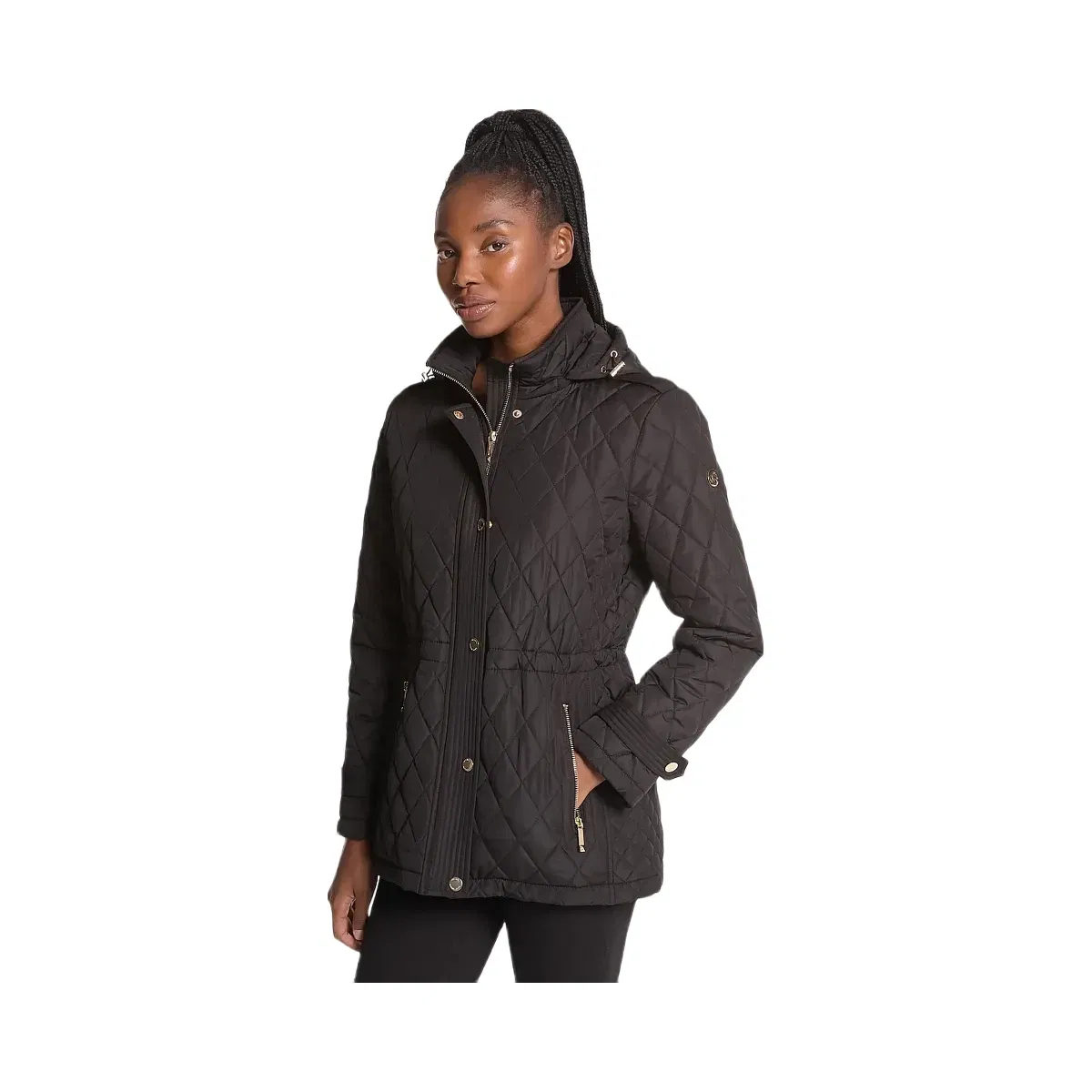 Michael Kors Quilted Hooded Jacket Black