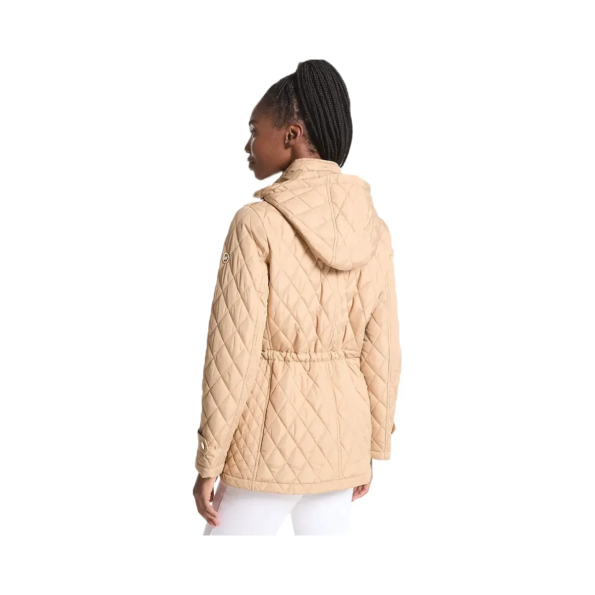 Michael Kors Quilted Hooded Jacket Khaki